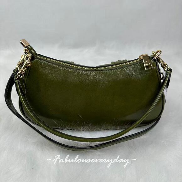 Coach Ashton Bag Shoulder/Crossbody In Glazed Leather/Gold/Olive CBJ01 NWT - Picture 4 of 9